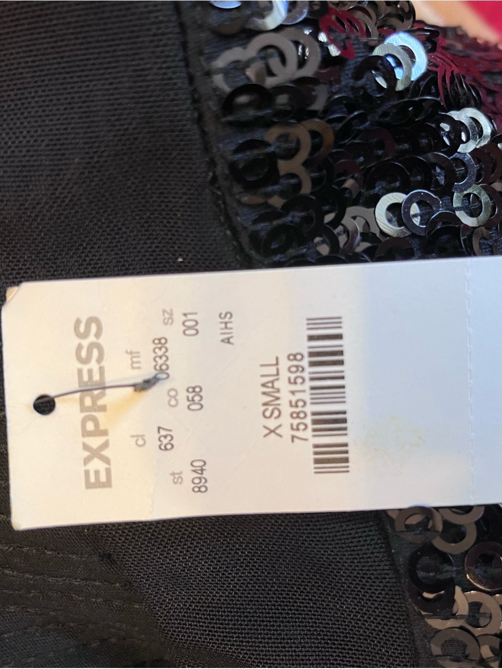 Express Black Sequin Sleeveless Mini Dress - Picture 6 of 8
